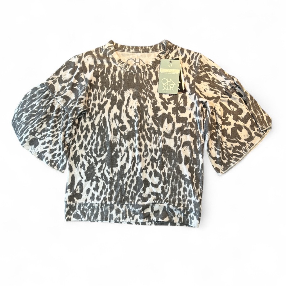 Chaser Stylish Girls Animal Print Top, size 12, NWT